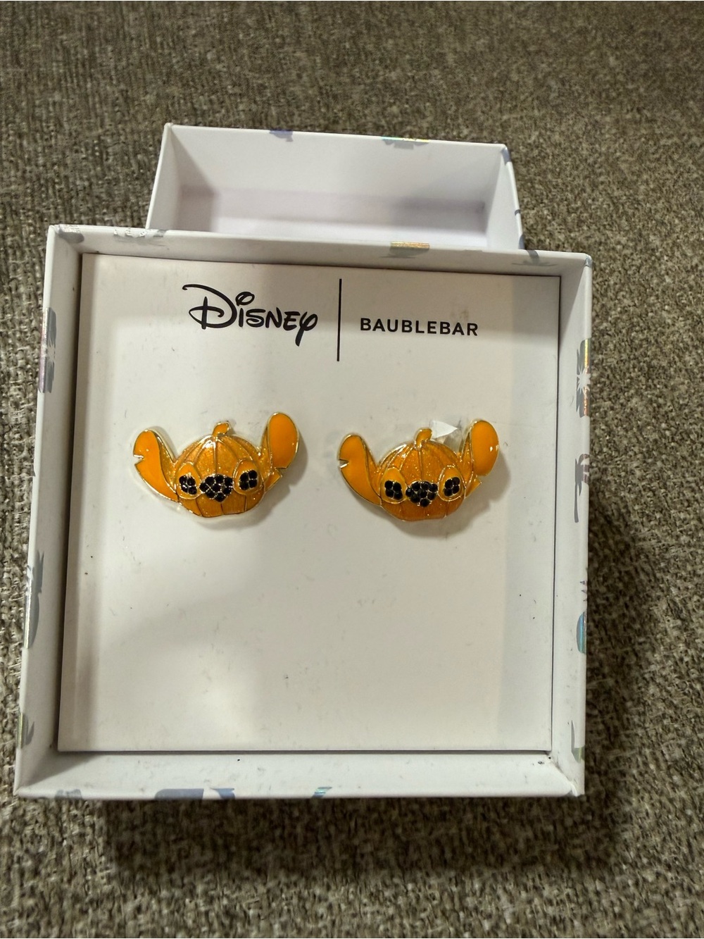 BaubleBar Orange Stitch Pumpkin Stud Earrings